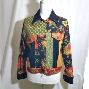 S.A Rose San Antonio TX Patchwork Crop Jacket S